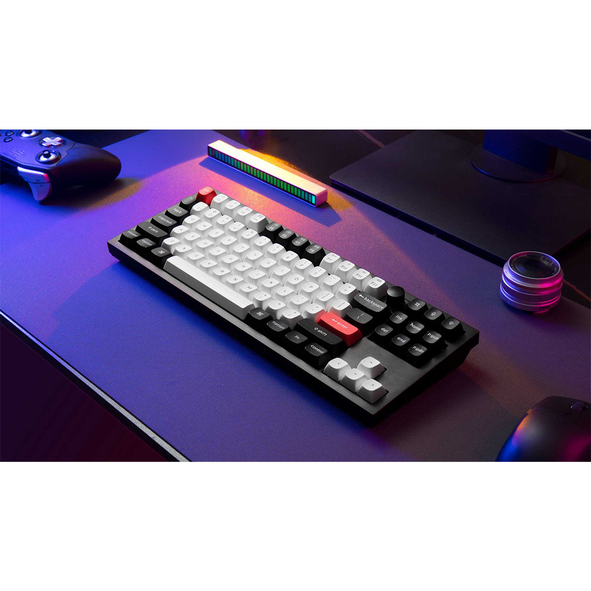 Keychron Q3 HE QMK TKL Fully Assembled Knob RGB Backlight Hot-Swappable Wireless Magnetic Switch Keyboard - Carbon Black (Gateron Double-Rail Magnetic Nebula Switch) (Q3H-M1)