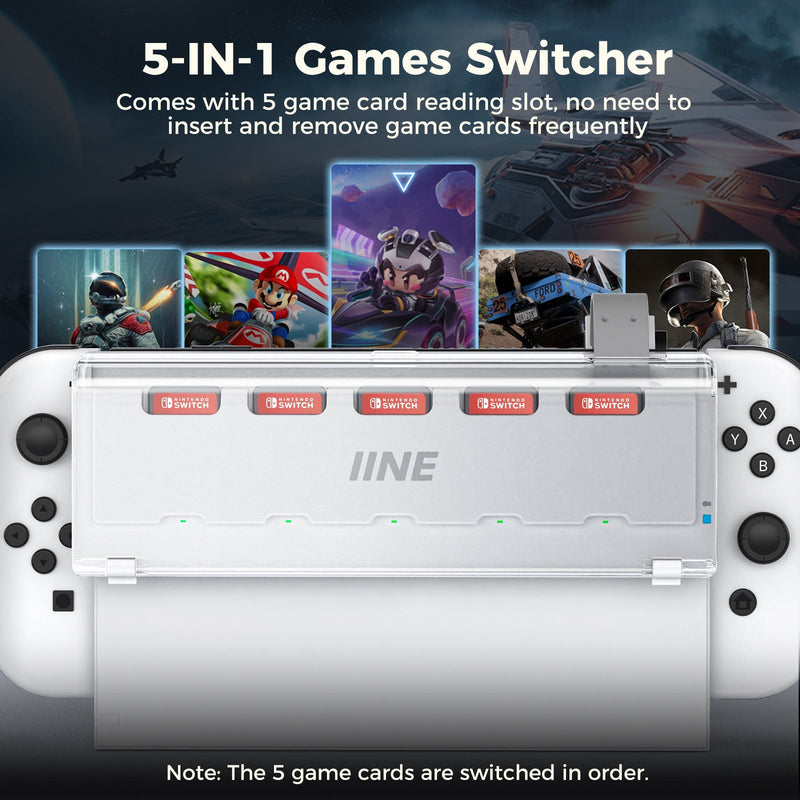 IINE 5-in-1 Game Cards Switcher for Switch/ Switch OLED (L863)