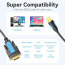 Vention USB to RS232 Serial Adapter - 2M (Black) (VAS-C02-B200)