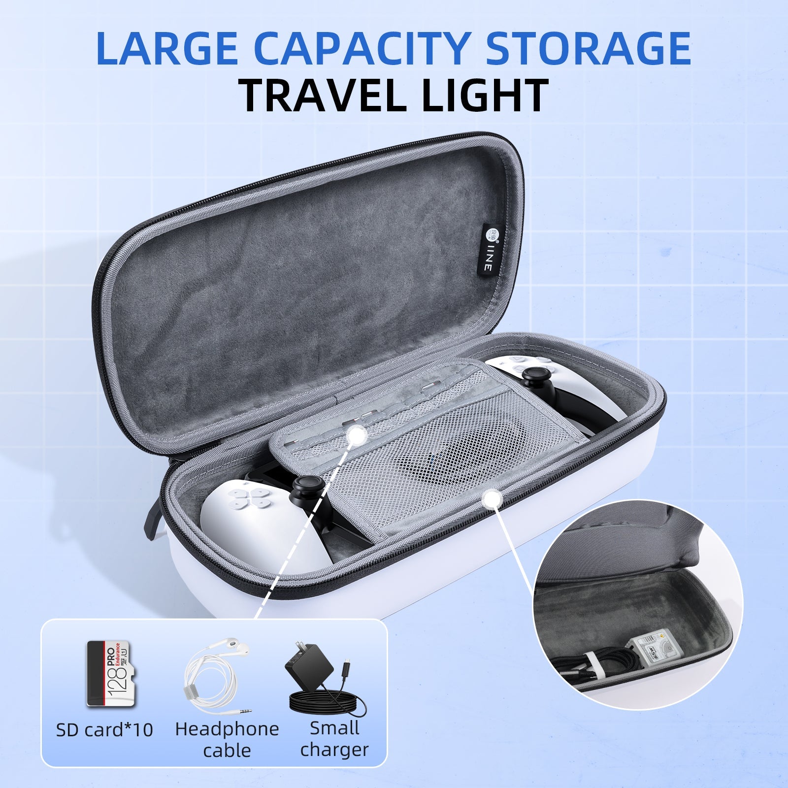 IINE Storage Bag For Playstation Portal (White) (L917) | DataBlitz
