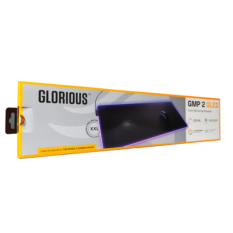 Glorious GMP 2 GLED RGB Cloth Gaming Mousepad - Black (XL, XXL, 3XL, Large Extended, XL Extended)