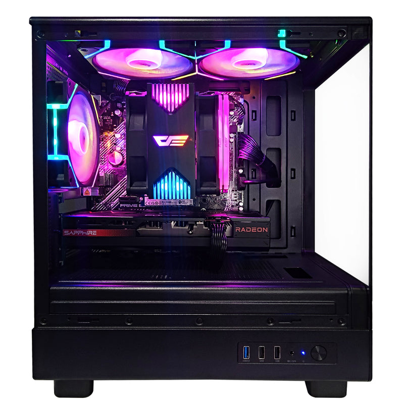 Alpha DB330M Black Desktop Gaming PC | AMD Ryzen 5 5500 | 16GB RAM | 500GB SSD | RX 7600 | Windows 11 Pro
