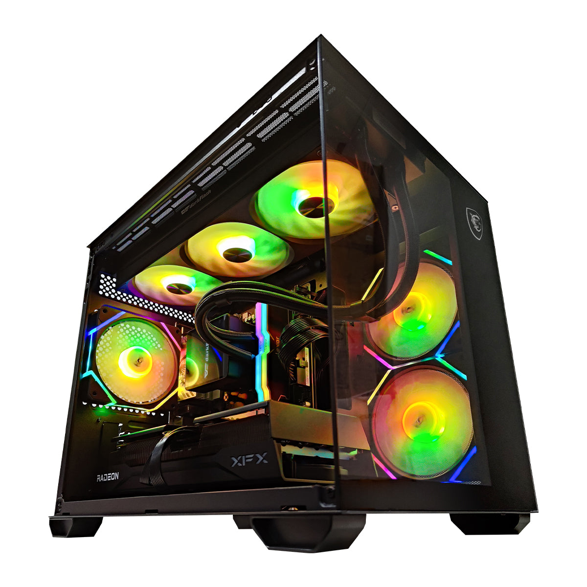 Optima Pro PANO Black Desktop Gaming PC  | AMD Ryzen 7 7800X3D | 32GB (2X16GB) RAM | 1TB SSD | RX 9070 XT | Windows 11 Pro