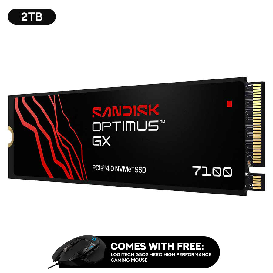Sandisk Optimus GX 7100 7250MB/s Read M.2 2280 PCIe 4.0x4 NVMe SSD (1TB, 2TB) (SDSP71100TAN-000E0, SDSP71200TAN-000E0)