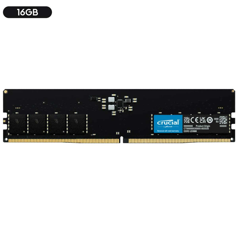 Crucial DDR5 5600MHz CL46 UDIMM Desktop Memory (8GB, 16GB)