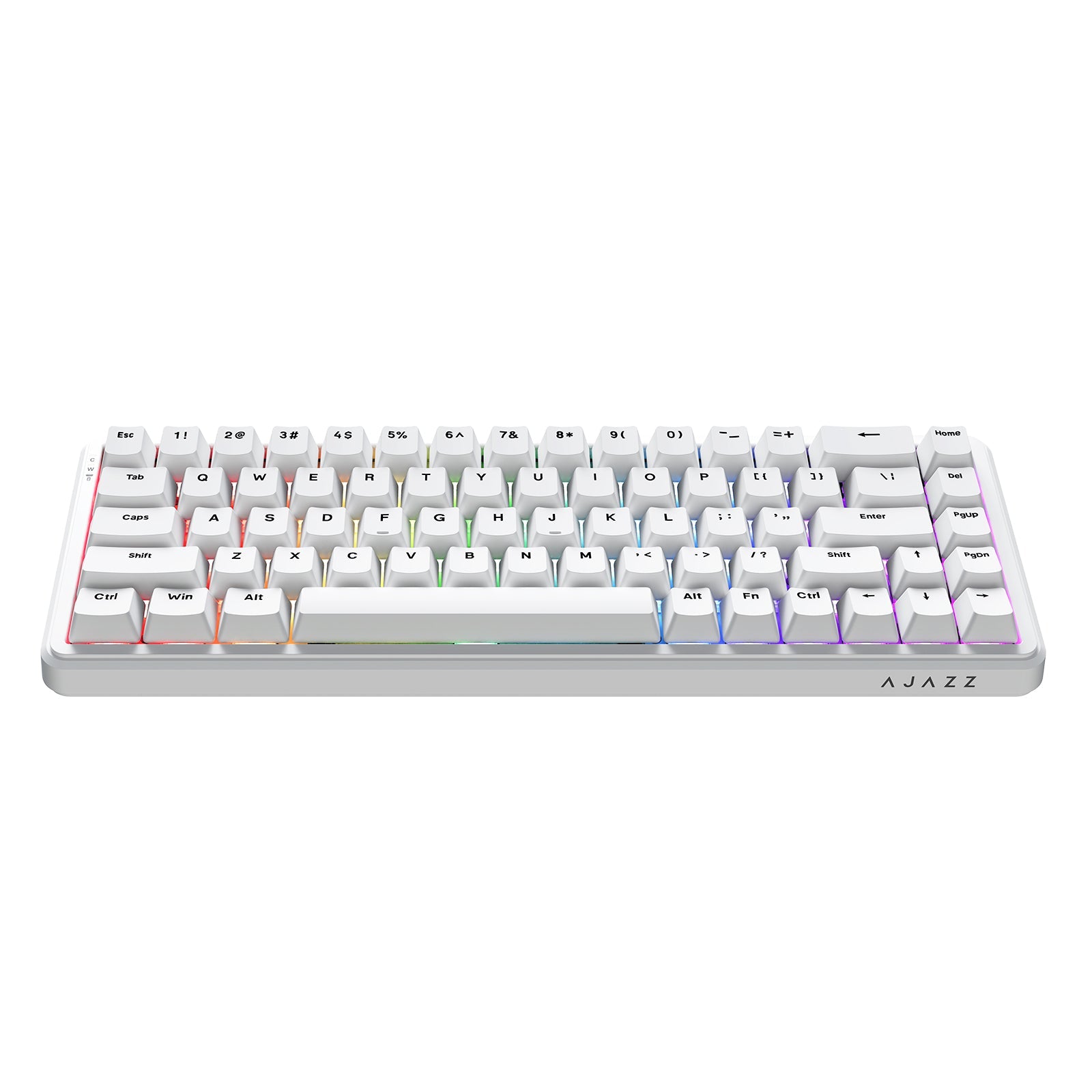 Ajazz AK680 Max RGB Tri-Mode 68-Keys Aluminum Positioning Plate Gasket-Mounted South Facing (1K Wireless + 8K Wired) Polling Rate Hot Swappable Mechanical Keyboard (White) (Magnetic Grain Hifi Switch)