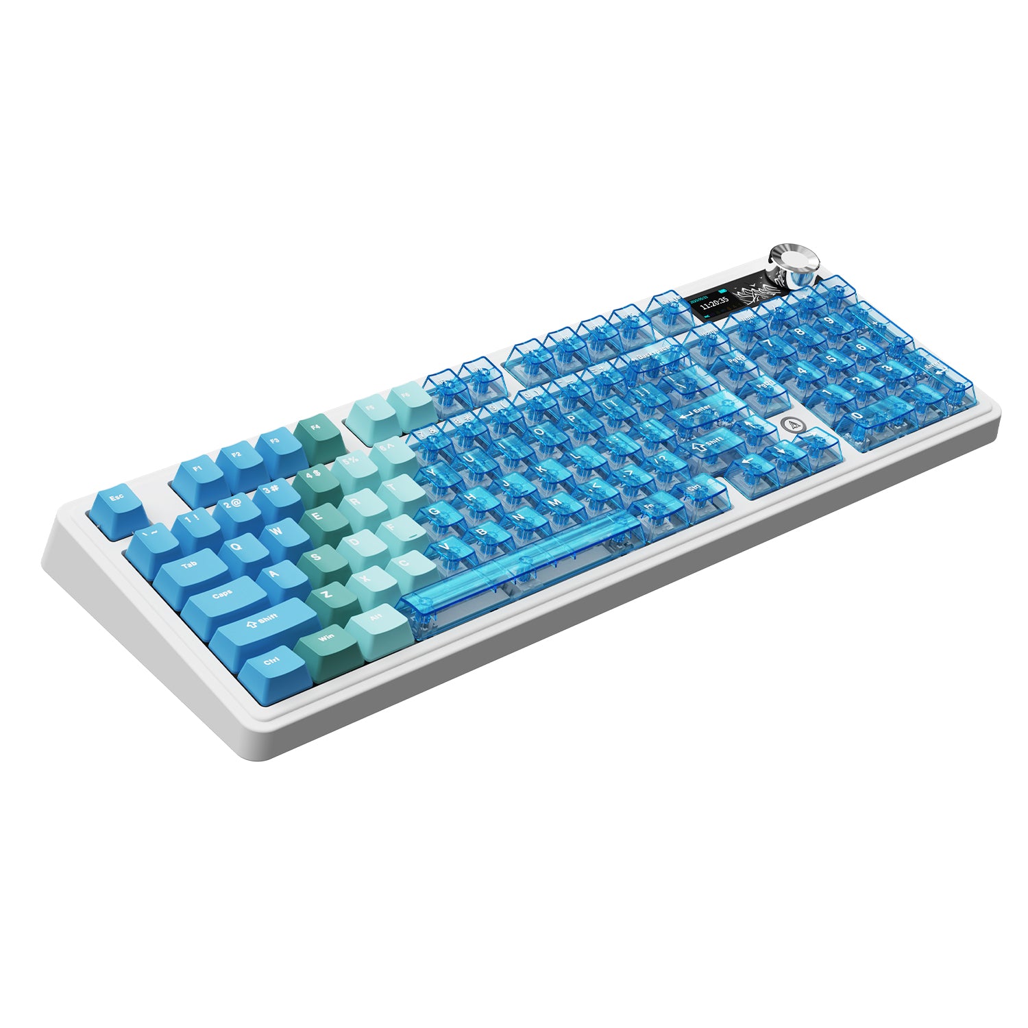 Ajazz AK980 V2 Pro RGB Tri-Mode Mechanical Keyboard (Gradient Blue Transparent) (Lichee Switch)