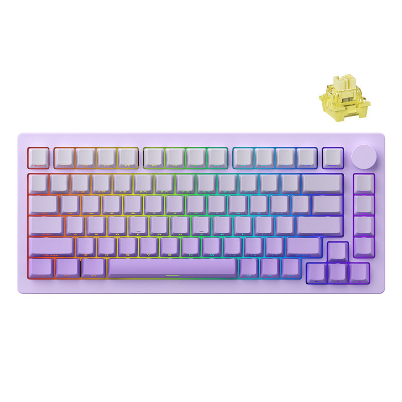 Monsgeek M1W V3 HE-SP Aluminum Case Multi-Mode RGB Mechanical Keyboard (Lilac Purple) (Akko Cream Yellow Magnetic Switch)