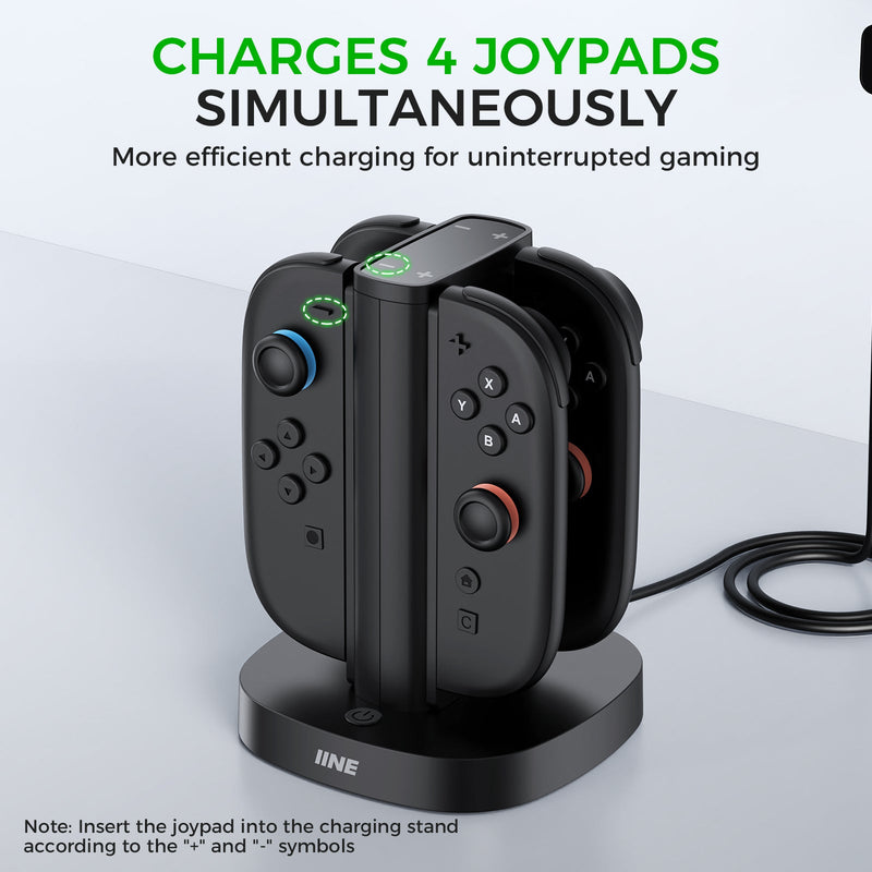 IINE 4-in-1 Classic Charging Dock for Nintendo Switch 2 (Black) (L1103)