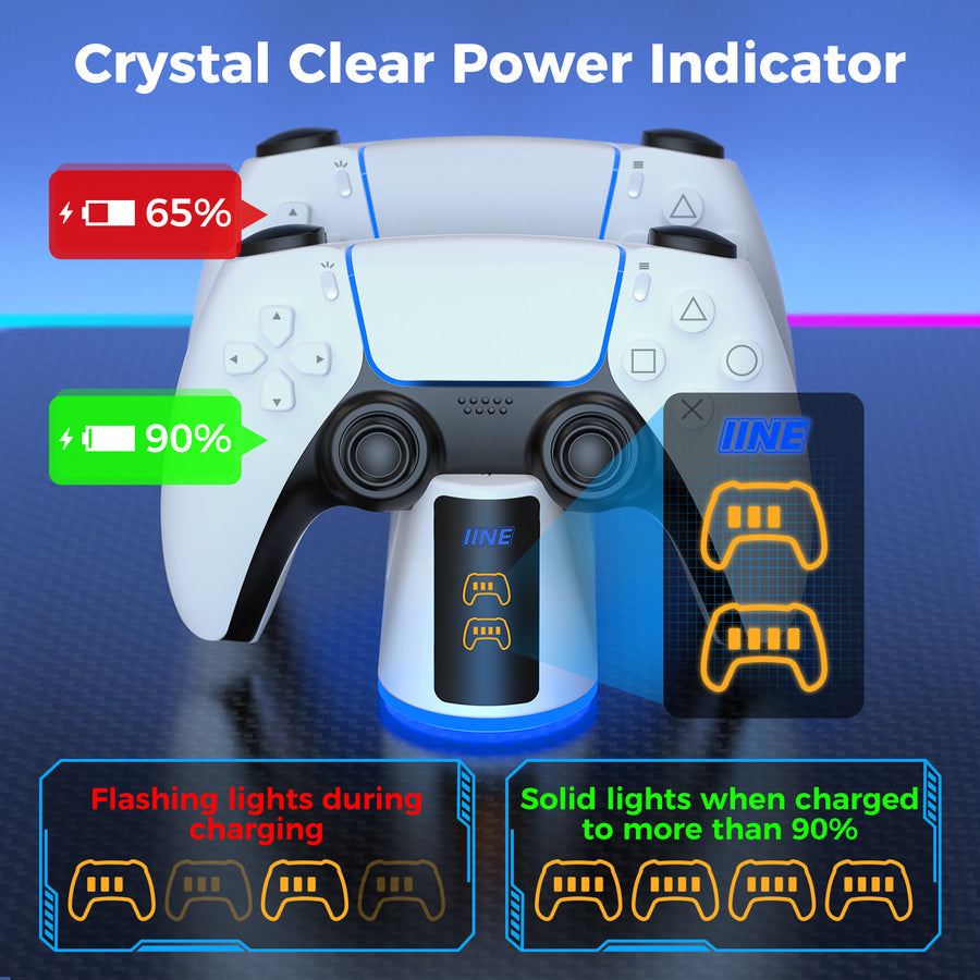 IINE Charging Dock for PS5 Controller (White) (L1052)