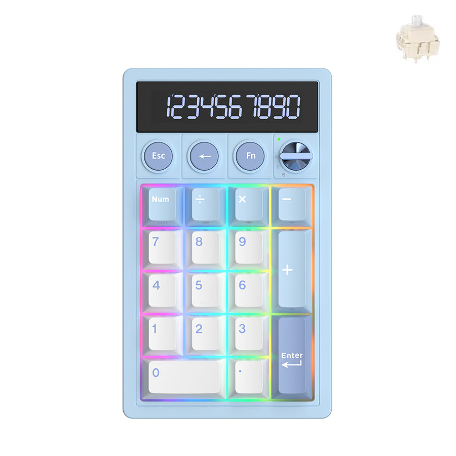 Royal Kludge M20 Tri-Mode RGB 2-in-1 Numeric KeyPad & Calculator Rhythm Blue