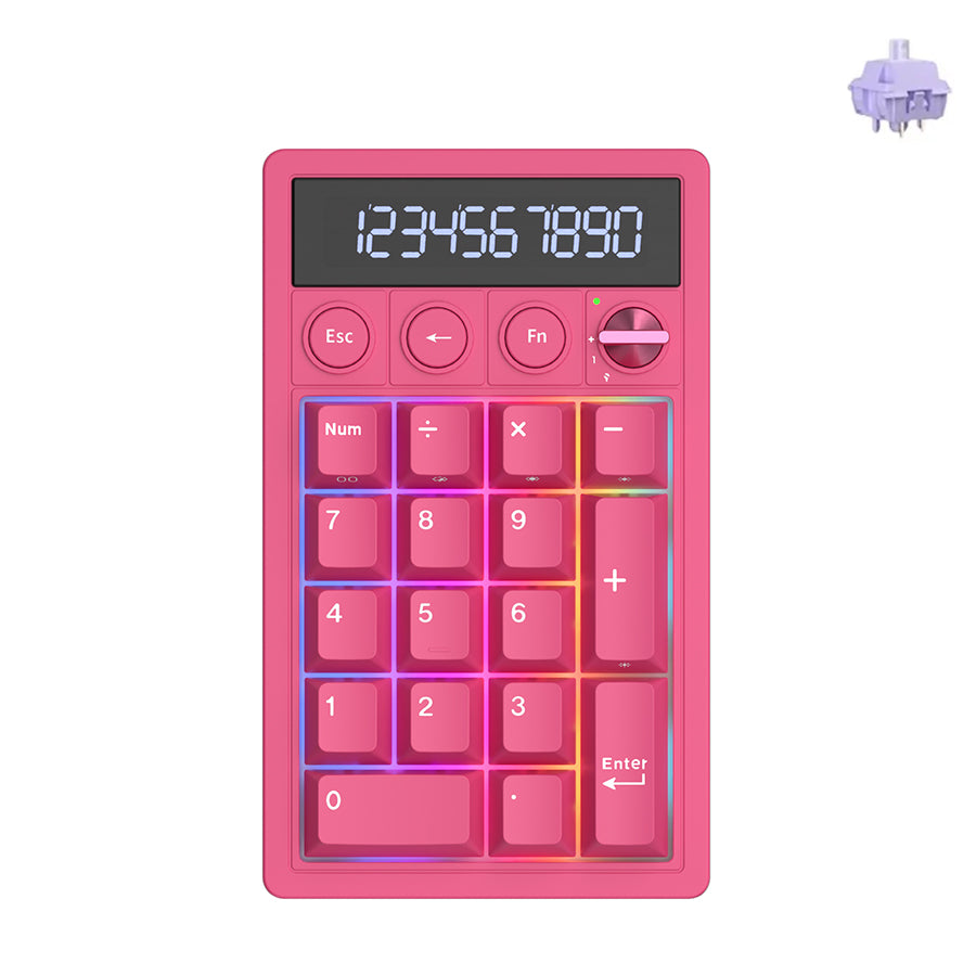 Royal Kludge M20 Tri-Mode RGB Numeric KeyPad & Calculator Berry Red
