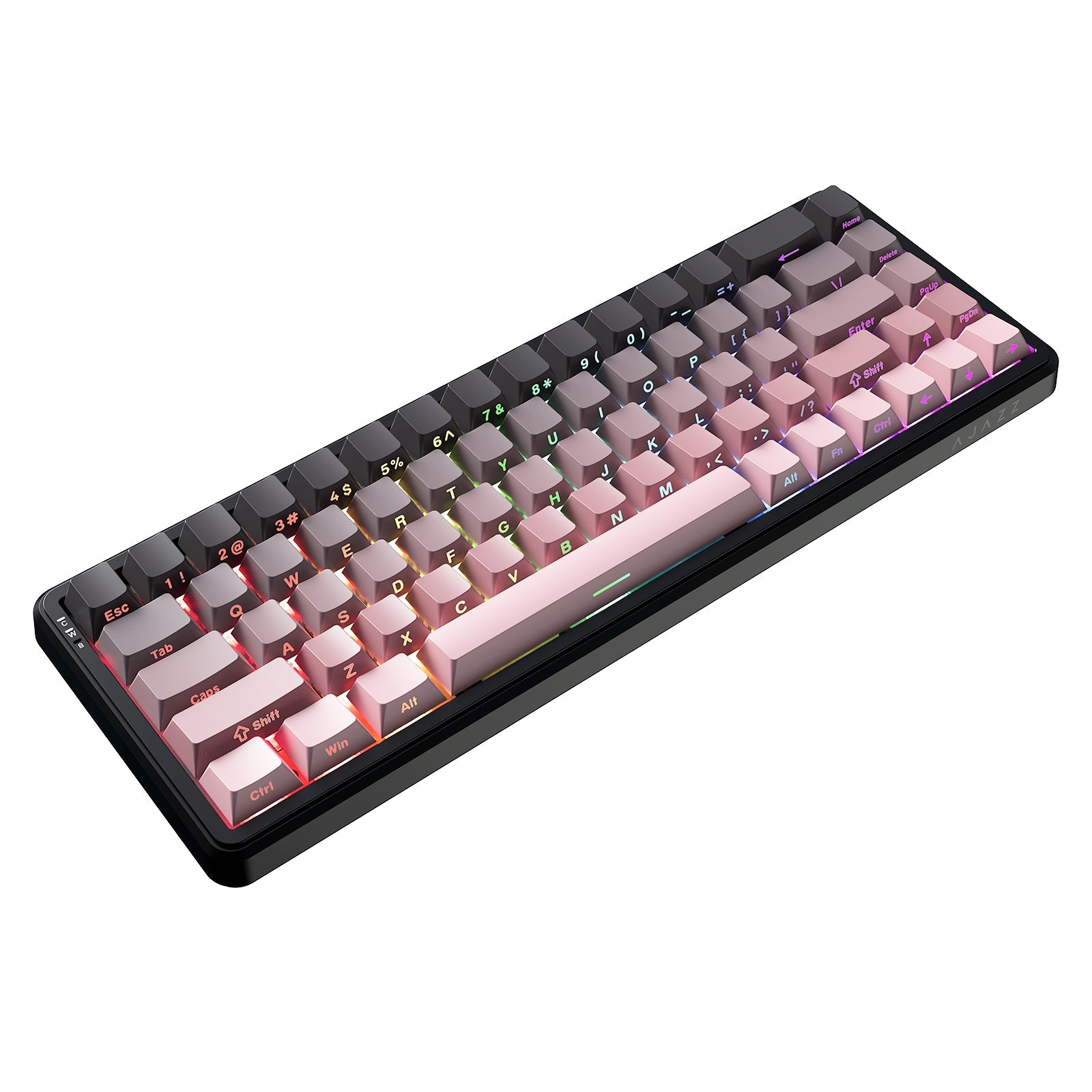 Ajazz AK680 Max RGB Tri-Mode 68-Keys Aluminum Positioning Plate Gasket-Mounted South Facing (8K Wireless + 8K Wired) Polling Rate Hot Swappable Mechanical Keyboard (Gradient Pink) (Magnetic Grain Switch)