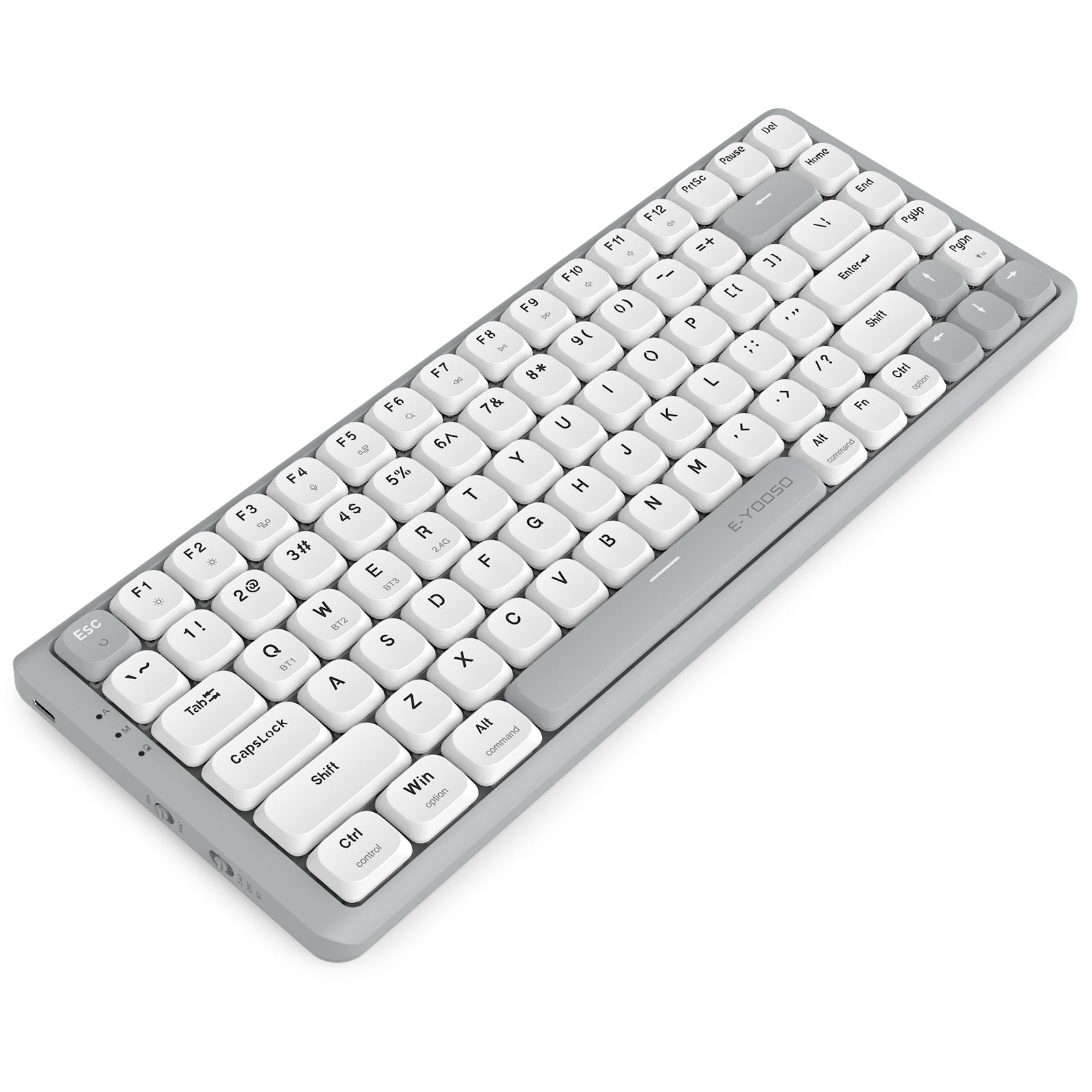 E-Yooso Z-84 Tri-Mode RGB 84-Keys Mechanical Keyboard White/Grey (Red Switch)