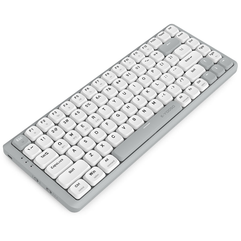 E-Yooso Z-84 Tri-Mode RGB 84-Keys Mechanical Keyboard White/Grey (Red Switch)