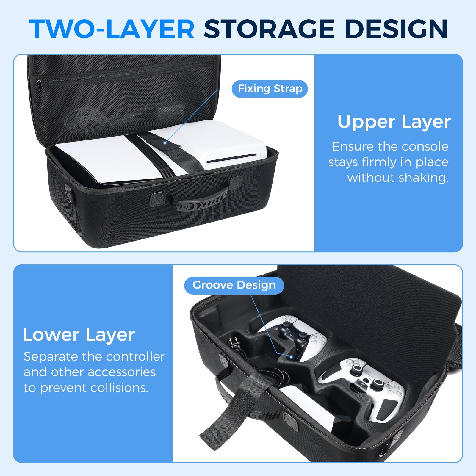 IINE Carrying Storage Bag for PS5 Pro (Black) (L1054)