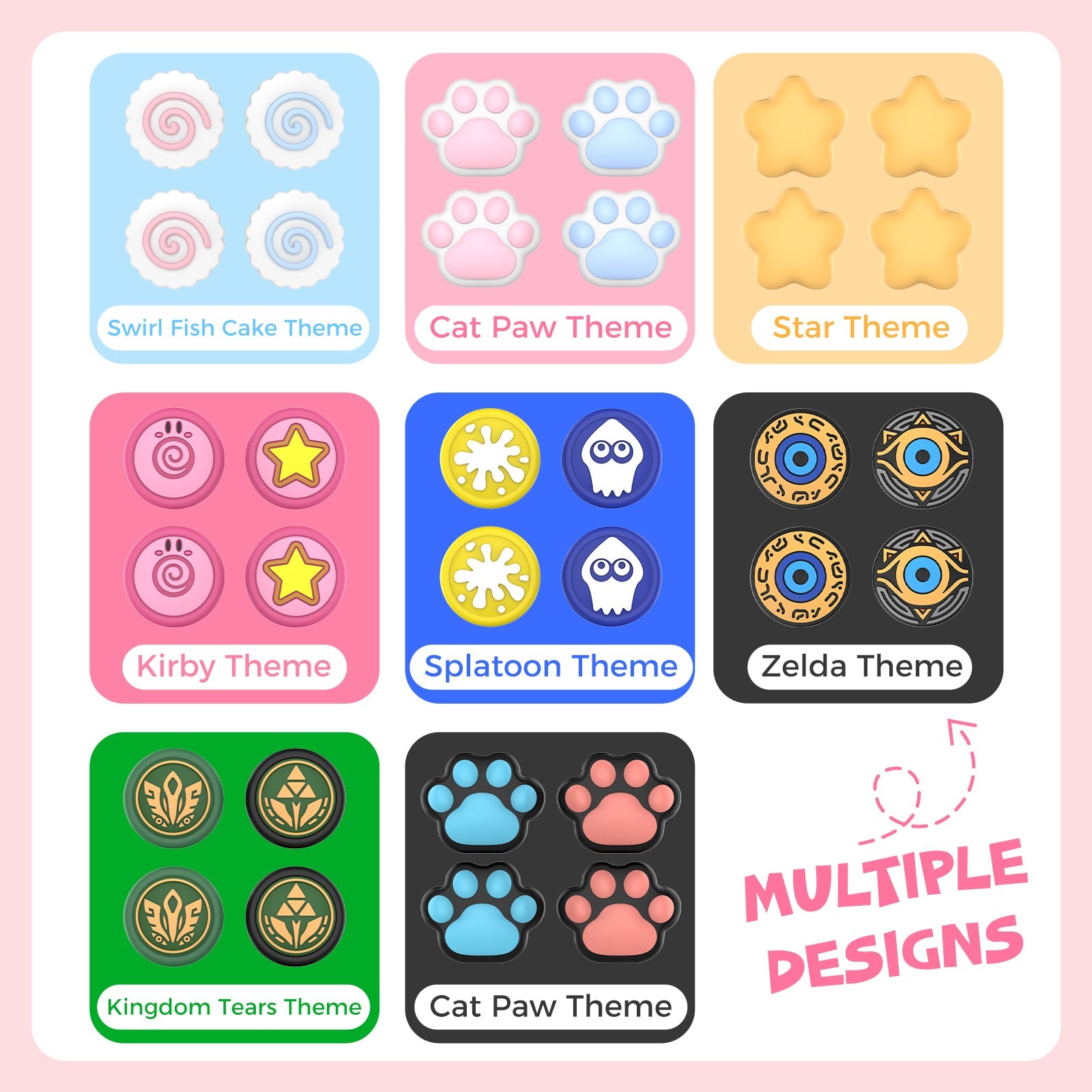 IINE Kirby Joystick Caps for Nintendo Switch 2 (Pink/Yellow) (L1148)