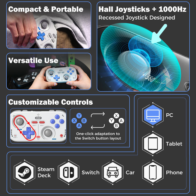 IINE Palm-Sized Retro Chronos Controller