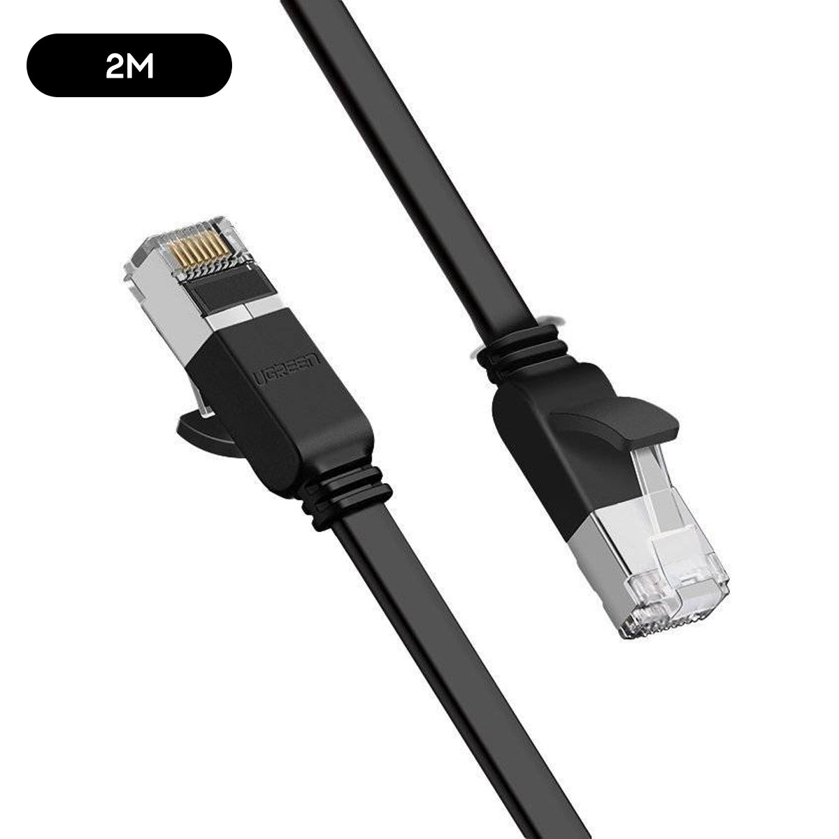 UGreen Cat6 UTP Flat Ethernet Pure Copper Cable (Black) (1M, 2M)