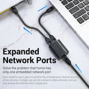Vention RJ45 PVC Type Splitter Adapter (Black) (IPTB0)