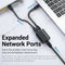 Vention RJ45 PVC Type Splitter Adapter (Black) (IPTB0)