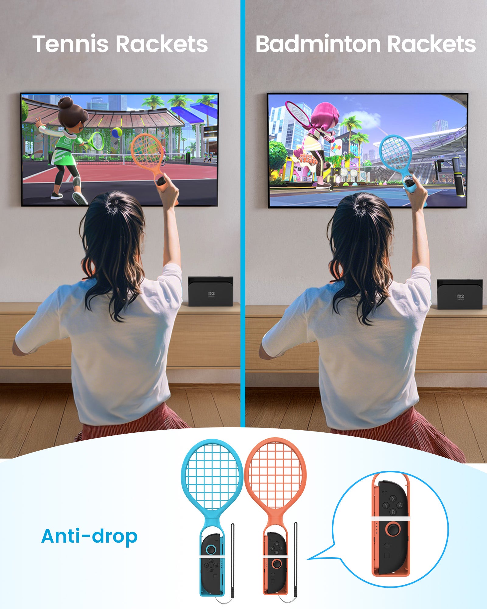 Transnovo 12-in-1 Sportswear Accessories Bundle for Nintendo Switch 2 Joy-Pad (Blue/Orange) (NS2-GA01)