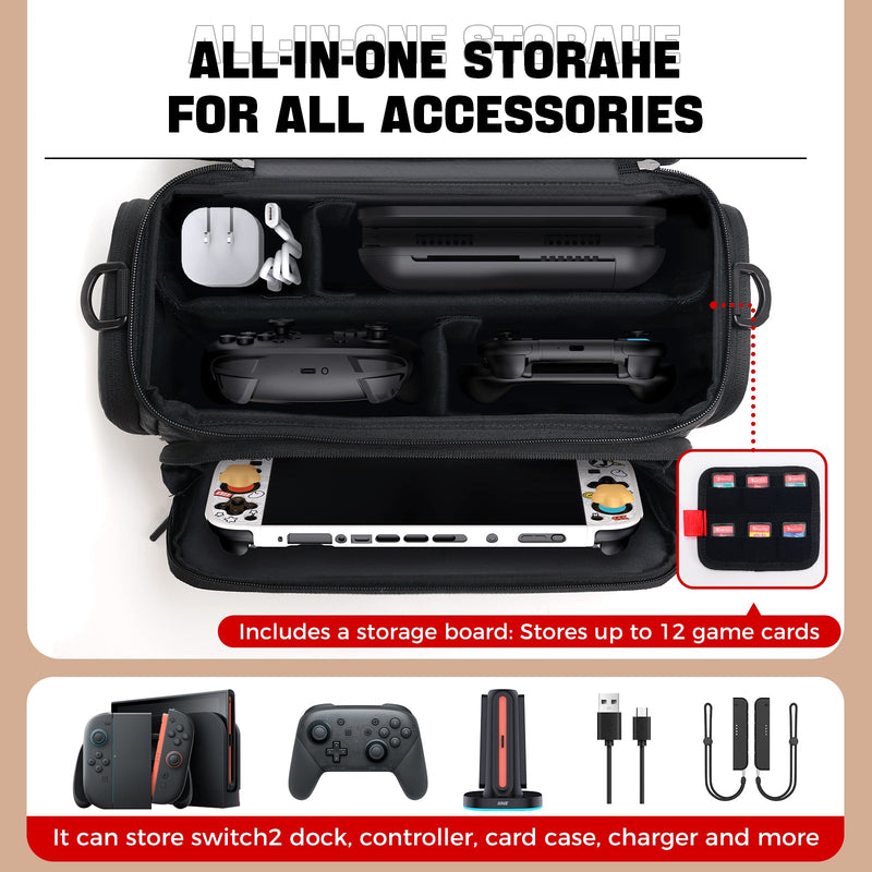 IINE Carrying Storage Bag for Nintendo Switch 2 (Black) (L1122)