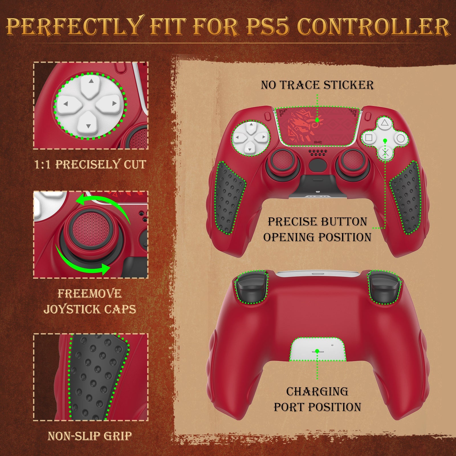 IINE Silicone Protective Cover for PS5 Controller (L1117)