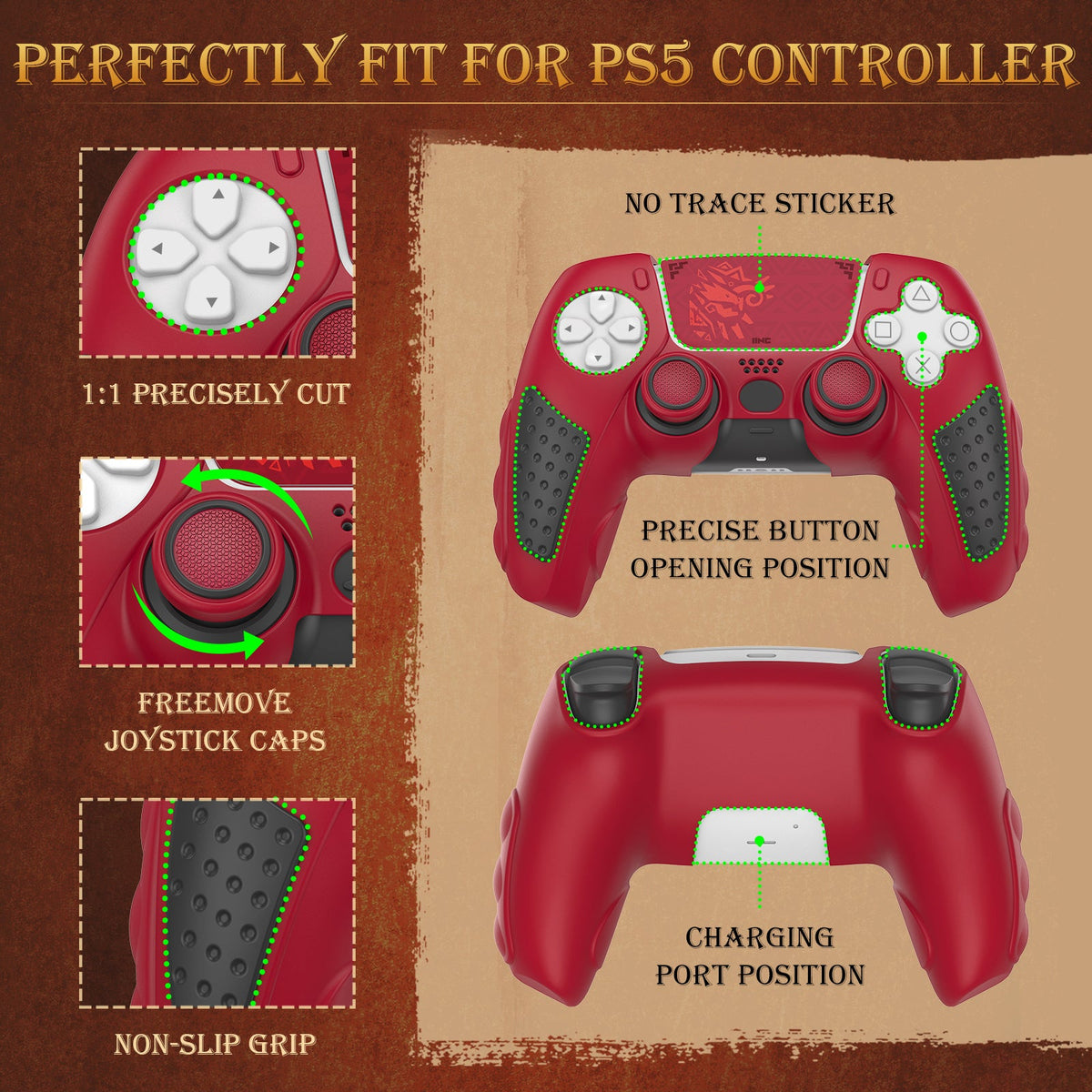 IINE Silicone Protective Cover for PS5 Controller (L1117)