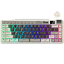 Royal Kludge RK M70 Tri-Mode RGB 73 Keys Hot-Swappable Mechanical Keyboard Mocha Grey (Cream Switch, Beige Switch)