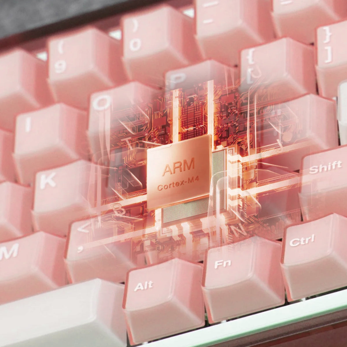 Akko Ray68 RGB Wired Mechanical Keyboard (Misty Pink & White)