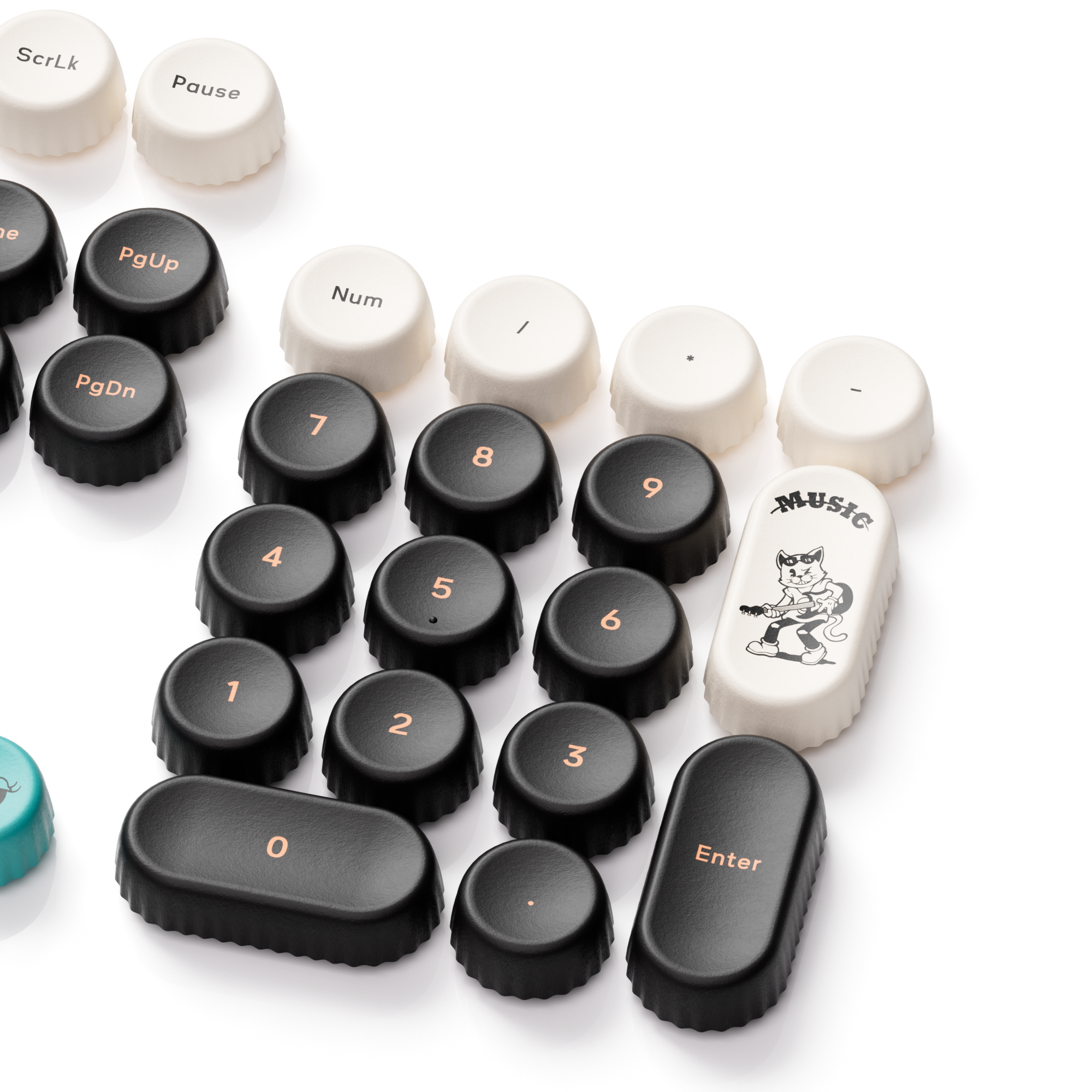 Akko Punk Cat BottleCap Keycap Set BottleCap Profile 131 Keys