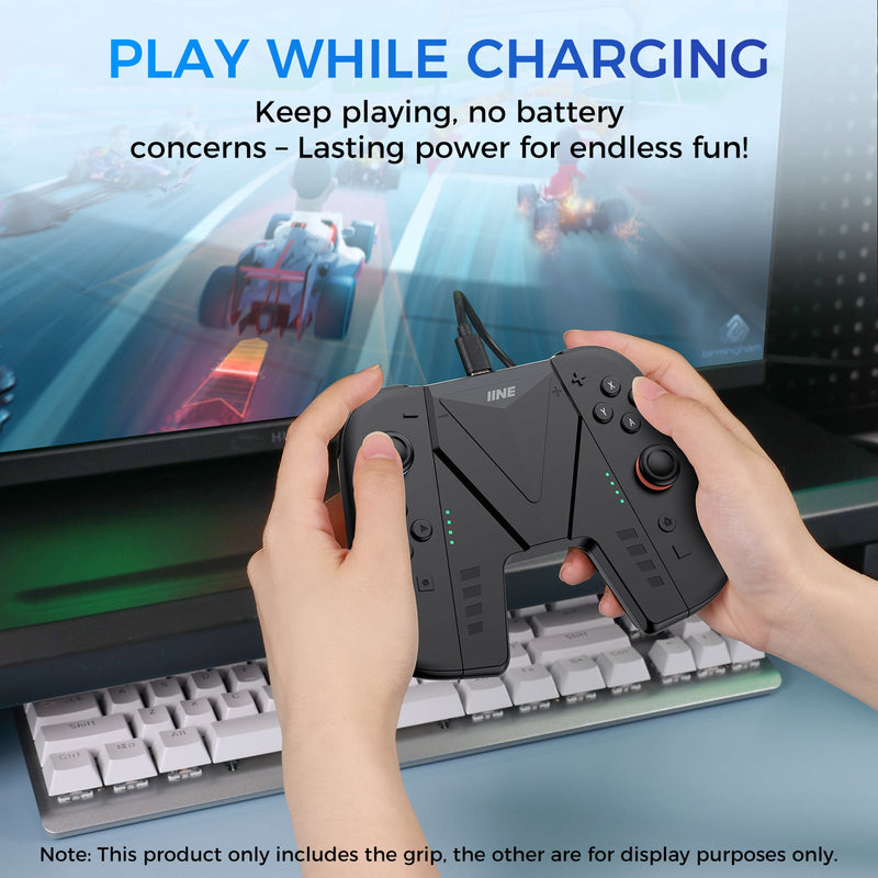 INE Charging Grip with Battery for Nintendo Switch 2 (Black) (L1099)