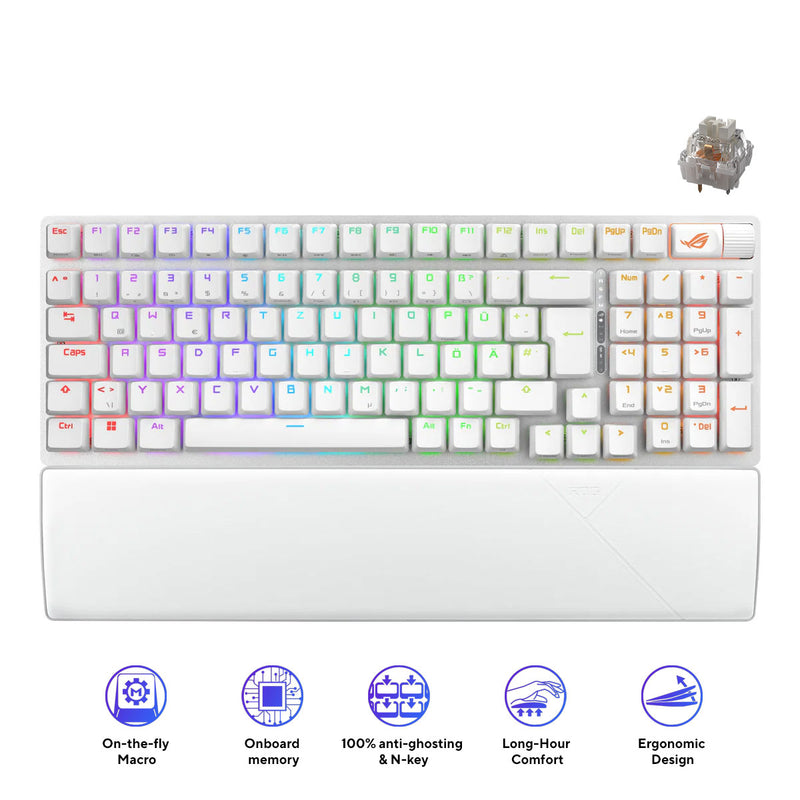 Asus ROG Strix Scope II 96 Wireless Mechanical Gaming Keyboard (White) (ROG NX Storm Switch, ROG NX Snow Switch)