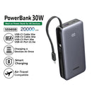 Ugreen 20000mAh 30W Power Bank with Built-in Cable (PB528/55985B)