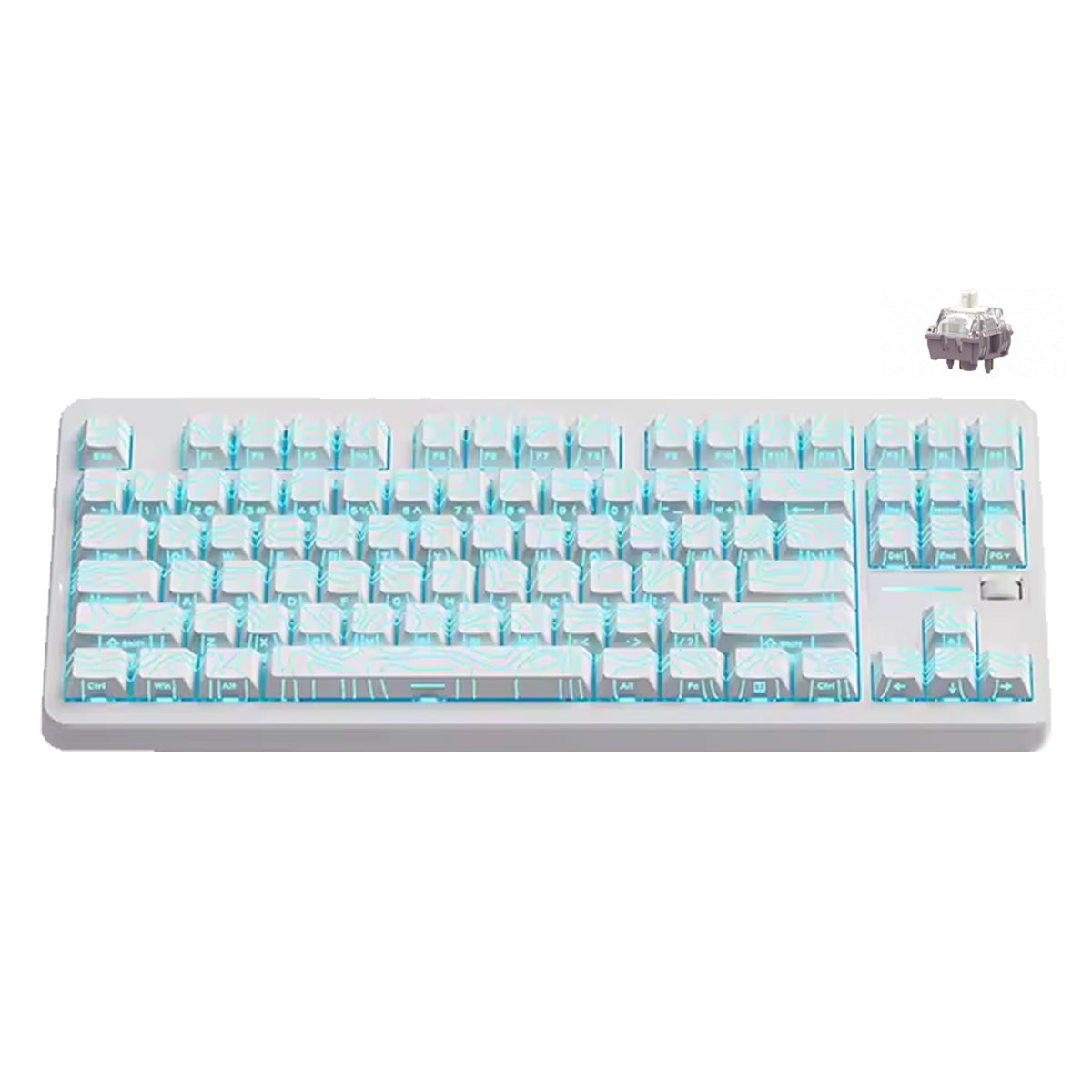 MCHOSE G87 V2 RGB Tri-Mode Hot-Swappable Mechanical Keyboard (White Equal Height Solid Line) (Quick Gold Switch V3)