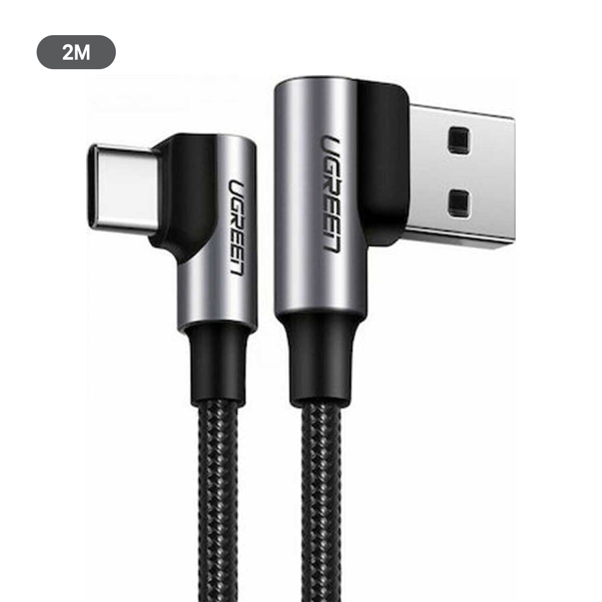 Ugreen Angled USB-C Male to Angled USB 2.0 A Male 3A Data Cable(Black)