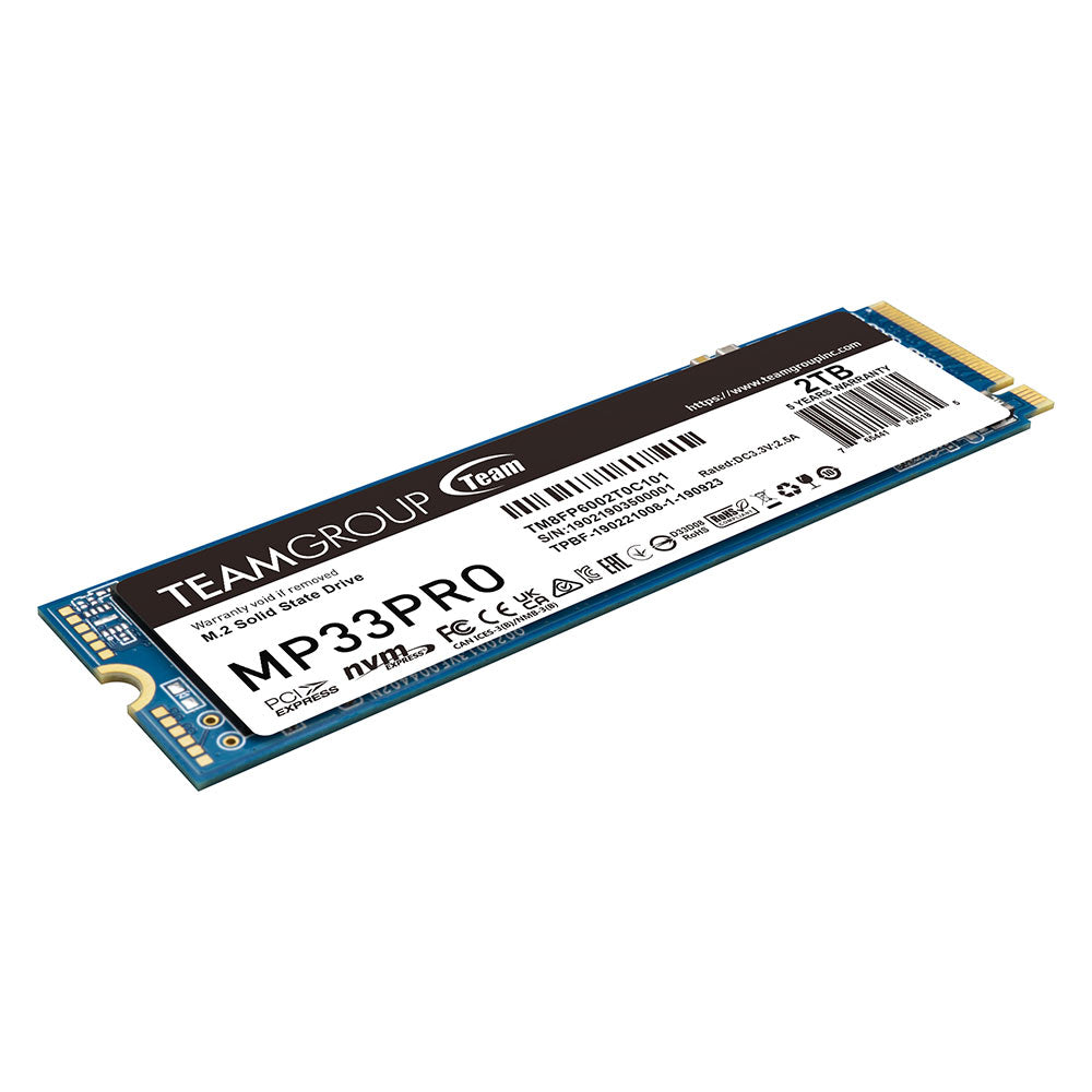 TeamGroup MP33 2TB M.2 2280 NVMe PCIe Gen 3.0 x4 Internal SSD (TM8FP6002T0C101)