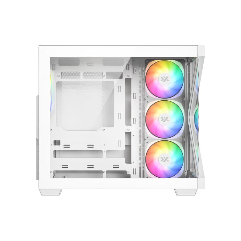 XYZ Qubex ATX PC Case with 4 Pre-Installed 120mm Pulsar ARGB Fans 