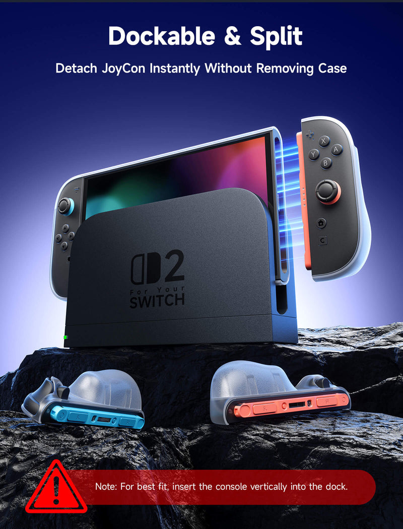 JSAUX Split Transparent Ergonomic Protective Case for Nintendo Switch 2