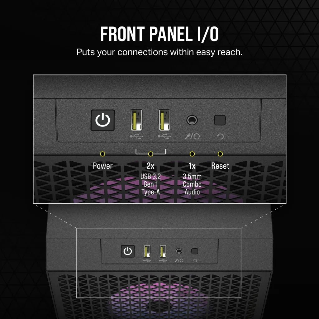Corsair 3000D RGB Airflow Tempered Glass Mid-Tower ATX PC Case (Black)