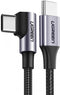 UGreen USB-C 2.0 Male To Angled USB-C 2.0 Male 3a Data Cable - 0.5m (Gray Black) (US255/50122)