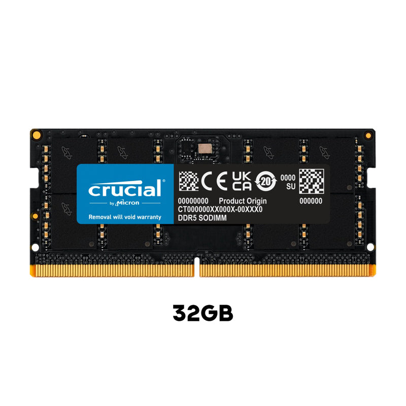 Crucial DDR5 5600MHz CL46 SODIMM Laptop Memory (8GB, 16GB, 32GB, 48GB)