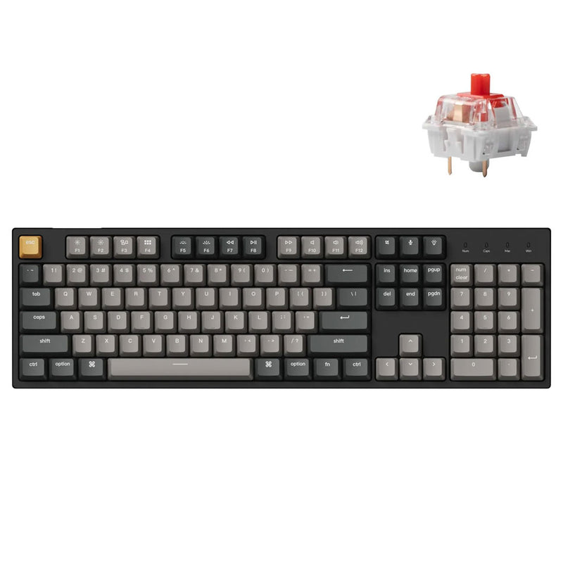 Keychron C2 Pro QMK/VIA White Backlit Full Size Wired Mechanical Keyboard (K Pro Red Switch) (C2P-K1)