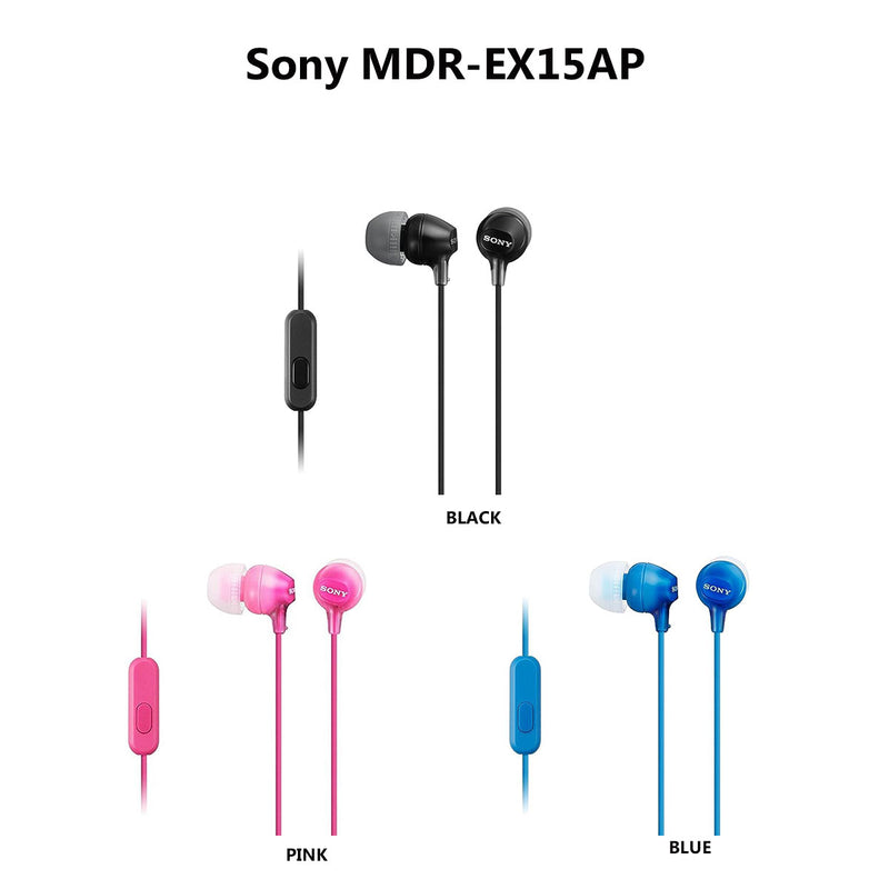 Sony MDR-EX15AP Wired In-Ear Headphones | 9mm Noise Isolation
