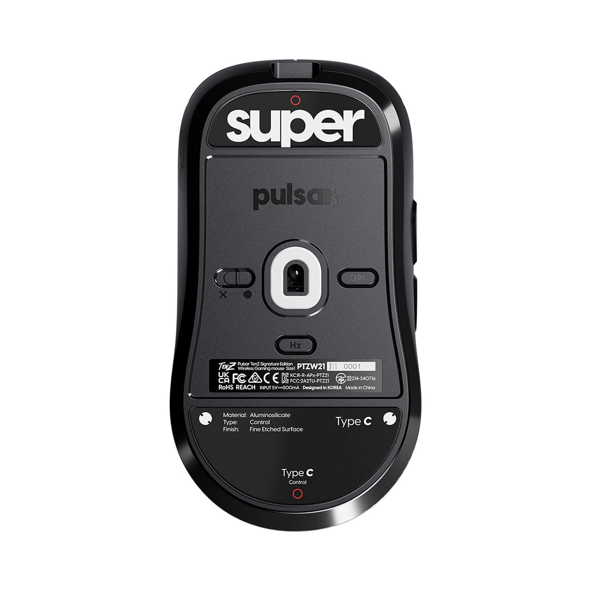 Pulsar Superglide Glass Skates Type-C for Pulsar Tenz Signature Edition (Black) (PTZSGCB)