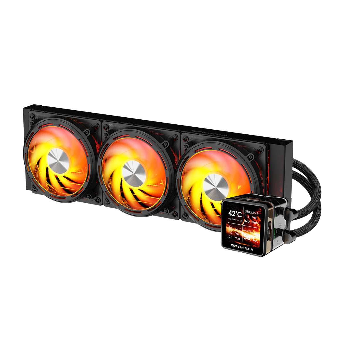DarkFlash Explore DE360 AIO 360mm Liquid CPU Cooler (Black, White)