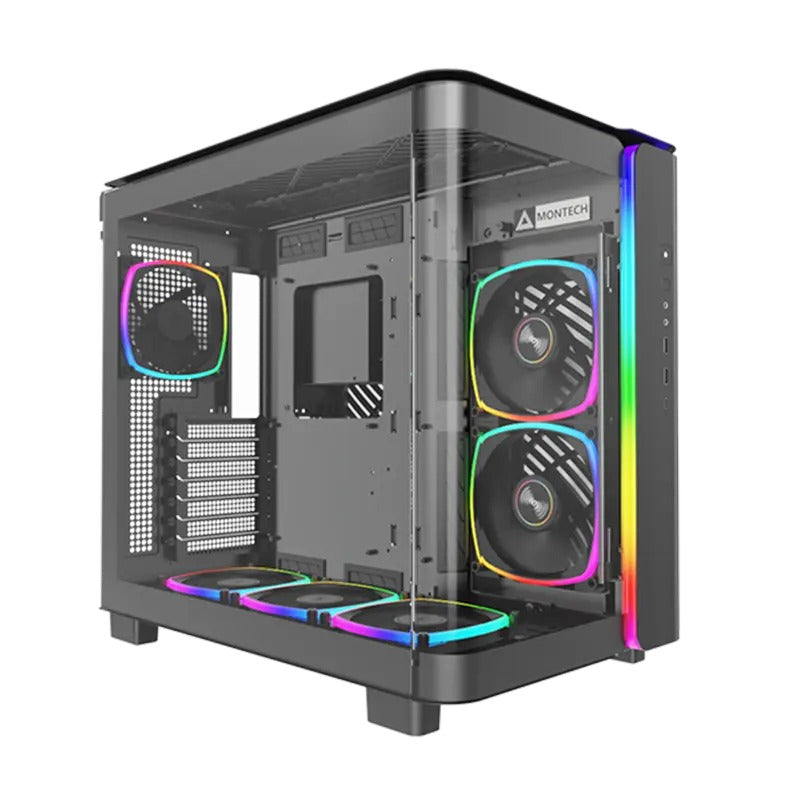 Montech King 95 Pro Mid-Tower Curved Tempered Glass Front Panel PC Case (Black)