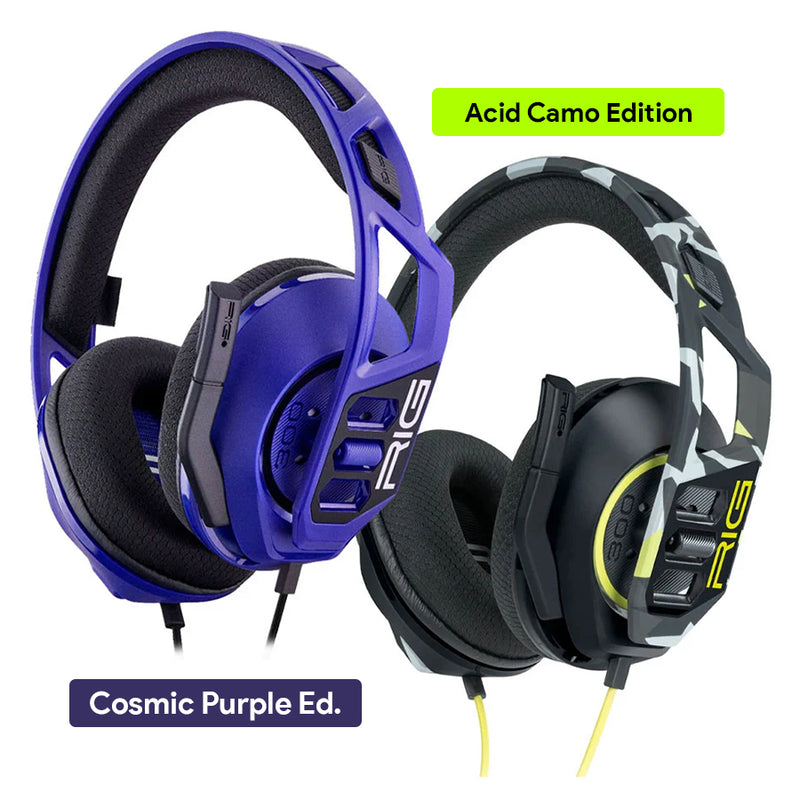 Nacon RIG 300 Pro HS Gaming Headset For PS5/PS4/Xbox/PC/Mobile (Acid Camo Edition, Cosmic Purple Ed.) (RIG300PROHSACID, RIG300PROHSCOSMIC)