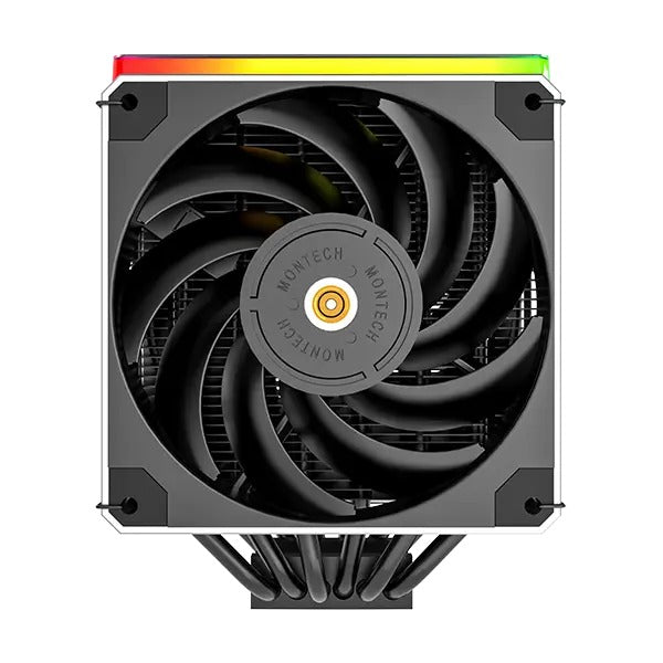 Montech Metal DT24 Premium 2x120mm High Performance Metal PWM Fans with ARGB Aluminum Top Cover Tower Type CPU Air Cooler